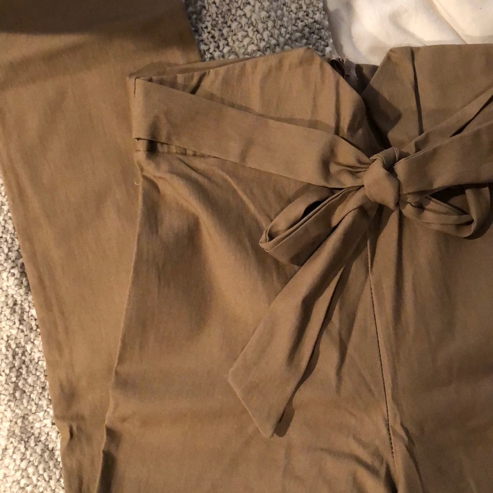 Khaki Skinny Pants with Bow